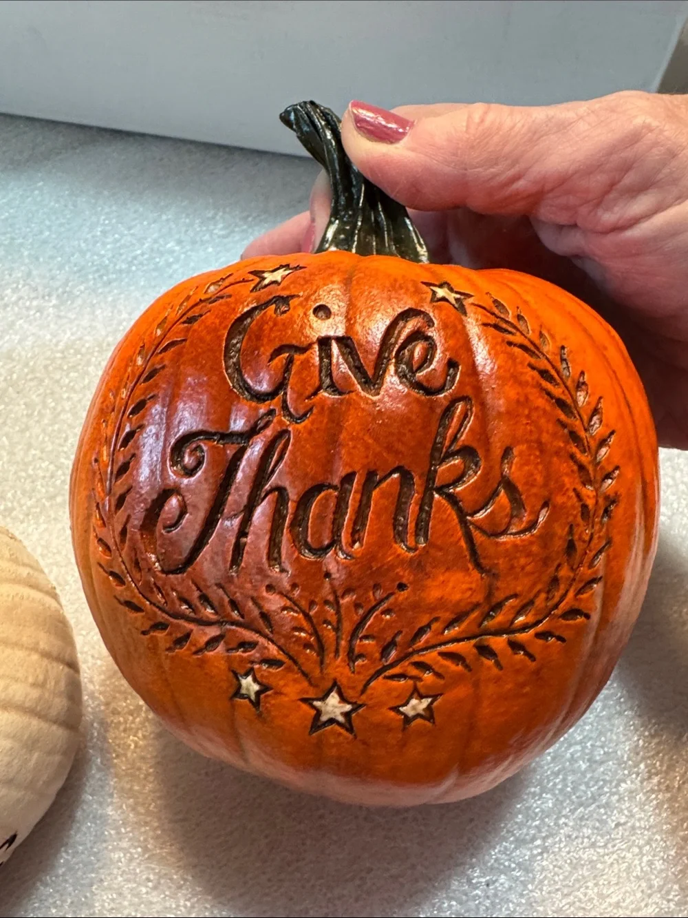 Thanksgiving Decorative Pumpkin Set — Orange & White Seasonal Accents